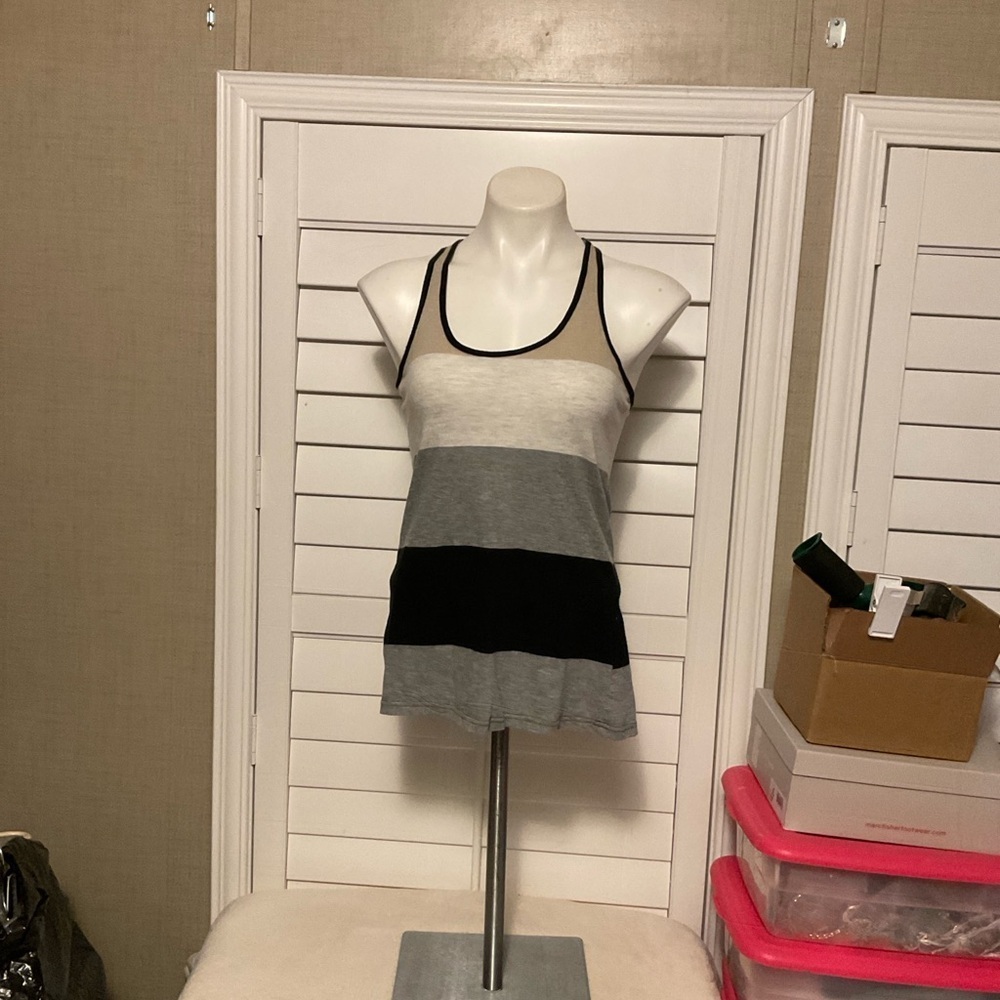 Poof! Women's Tri-Tone Tank Top - Black, Gray, Cream